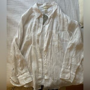 NWT H&M White Linen Shirt